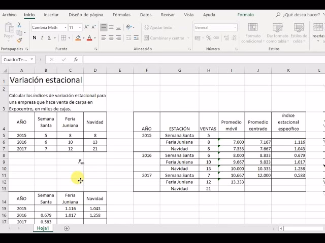 ¿Cómo calcular el coeficiente estacional?