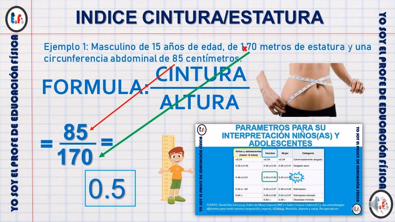 ¿Cuál es la fórmula para calcular la cintura y la cadera?