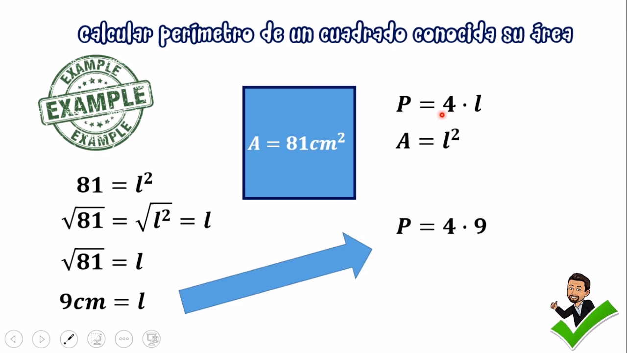 ¿Cómo sacar el área con raíz cuadrada?