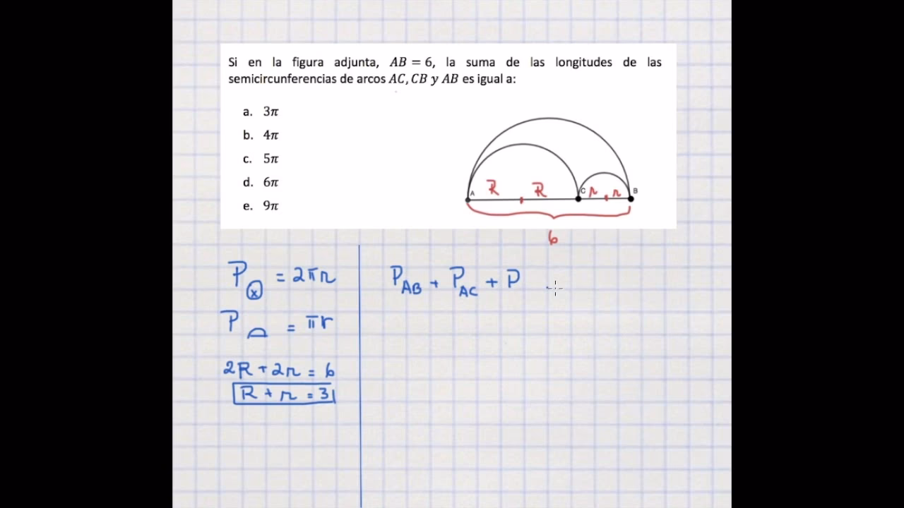 ¿Cuál es la fórmula del perímetro de un semicírculo?