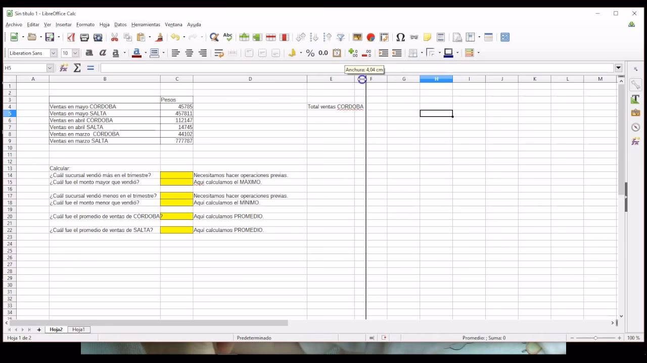 ¿Cómo sacar el promedio en LibreOffice?