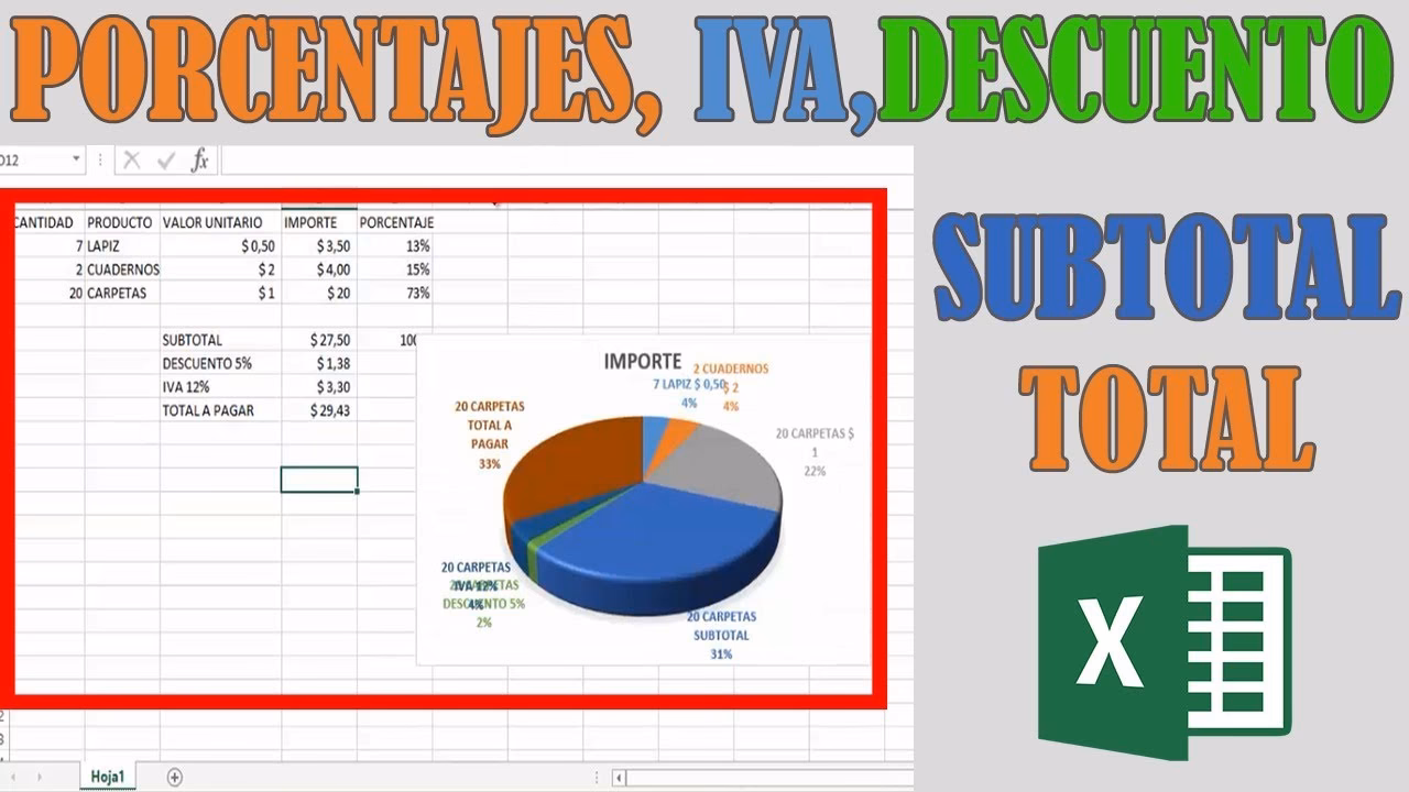 ¿Cómo sacar el subtotal en Excel?