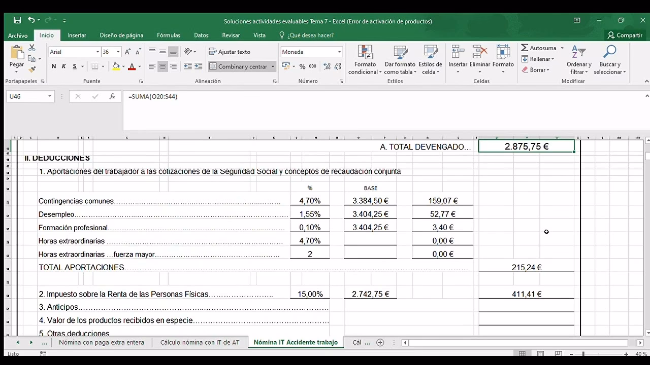 ¿Cómo se calcula la base reguladora para accidente de trabajo?