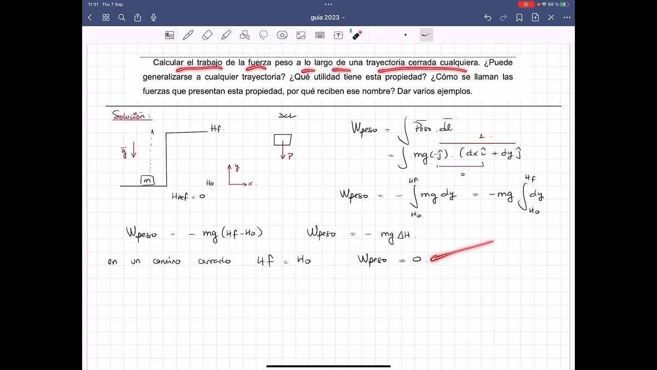 ¿Cómo calcular el trabajo realizado con el peso?