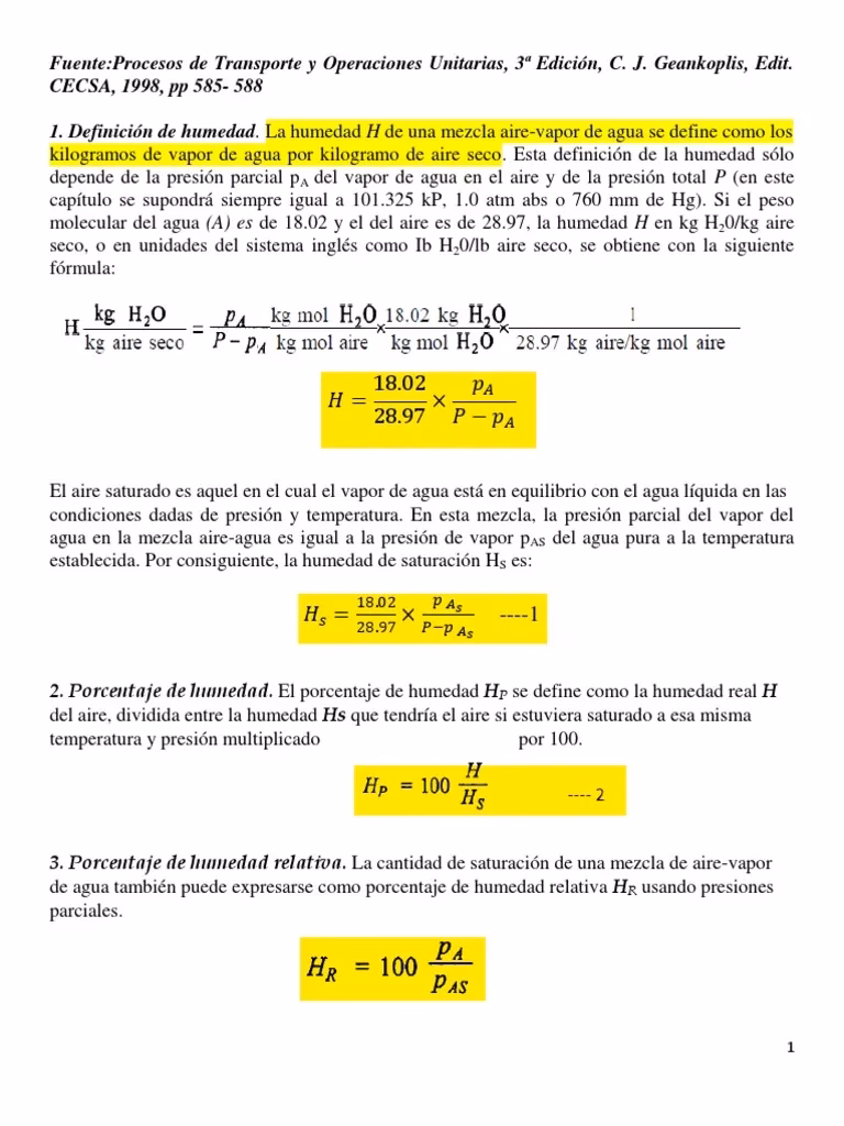 ¿Cuál es el volumen específico del aire húmedo?