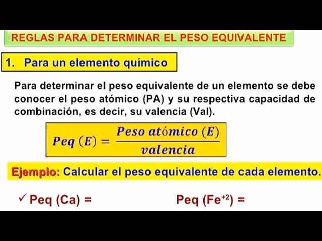 ¿Cuál es el peso equivalente del hidrógeno gaseoso?