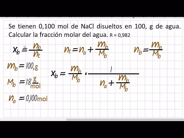 ¿Cómo calcular la fracción molar en química de nivel A?