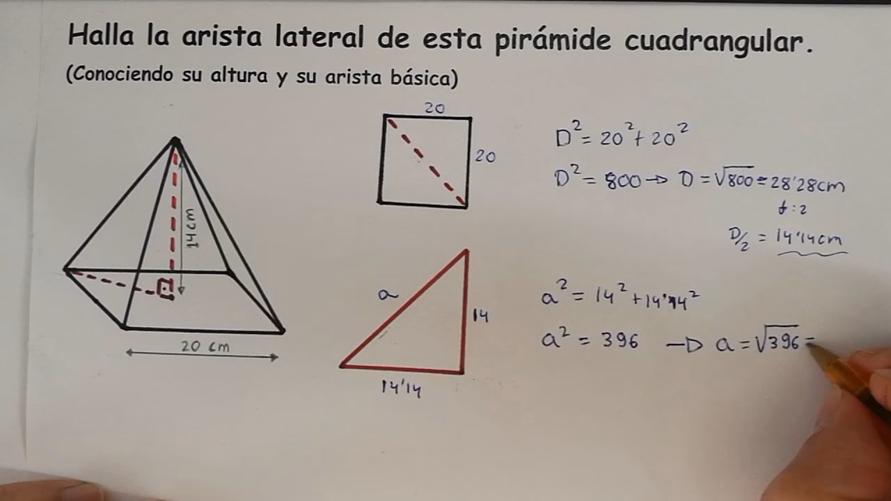 ¿Cómo puedo calcular la altura de una pirámide?