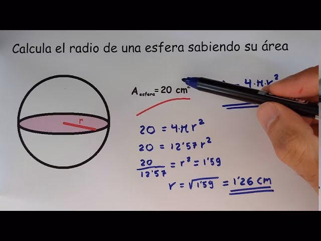 ¿Cómo se calcula el área de una esfera?