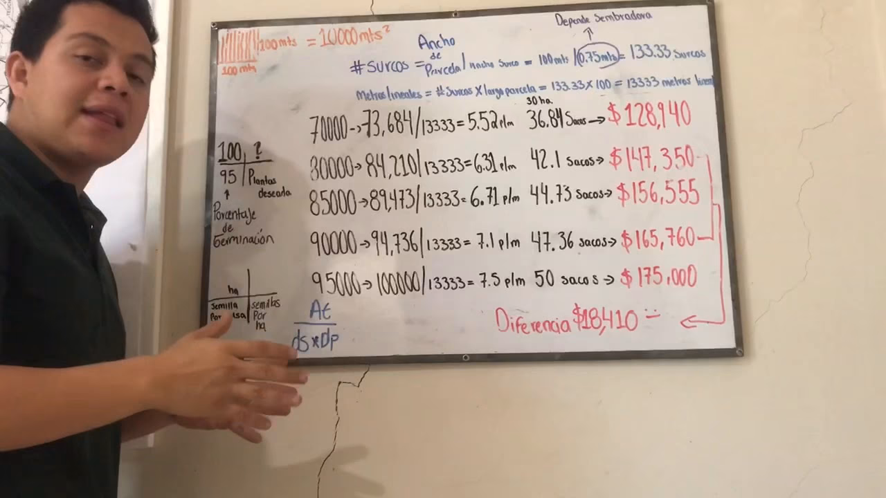 ¿Cómo se calcula la cantidad de semillas?