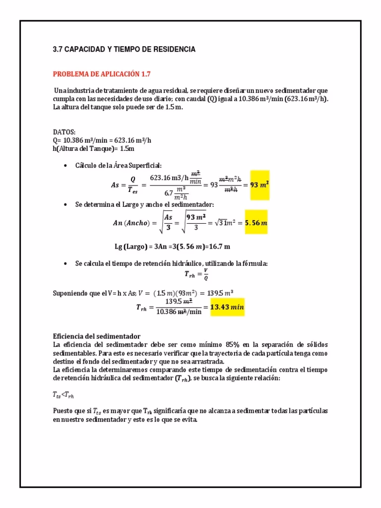 ¿Cuál es la velocidad de sedimentación de un sedimentador tubular?