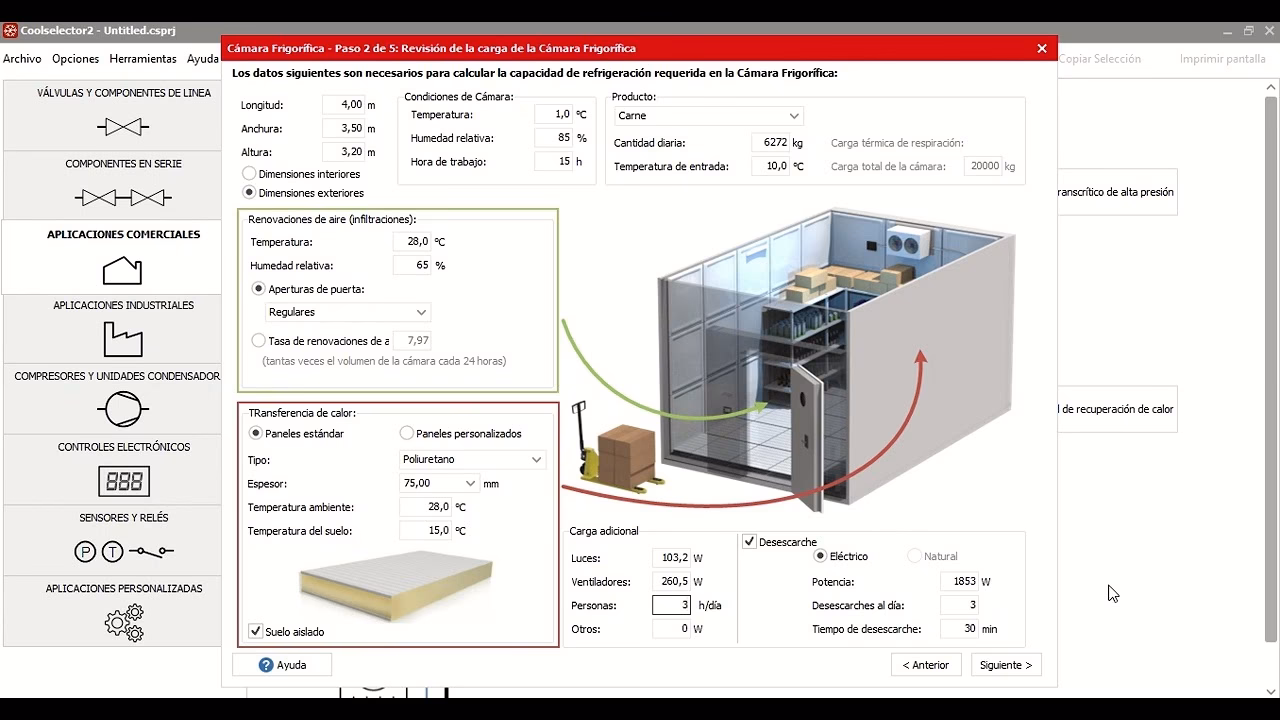 ¿Cómo calcular la capacidad de una cámara frigorífica?