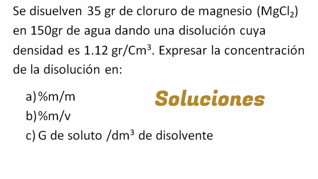 ¿Cómo sacar concentración con densidad?