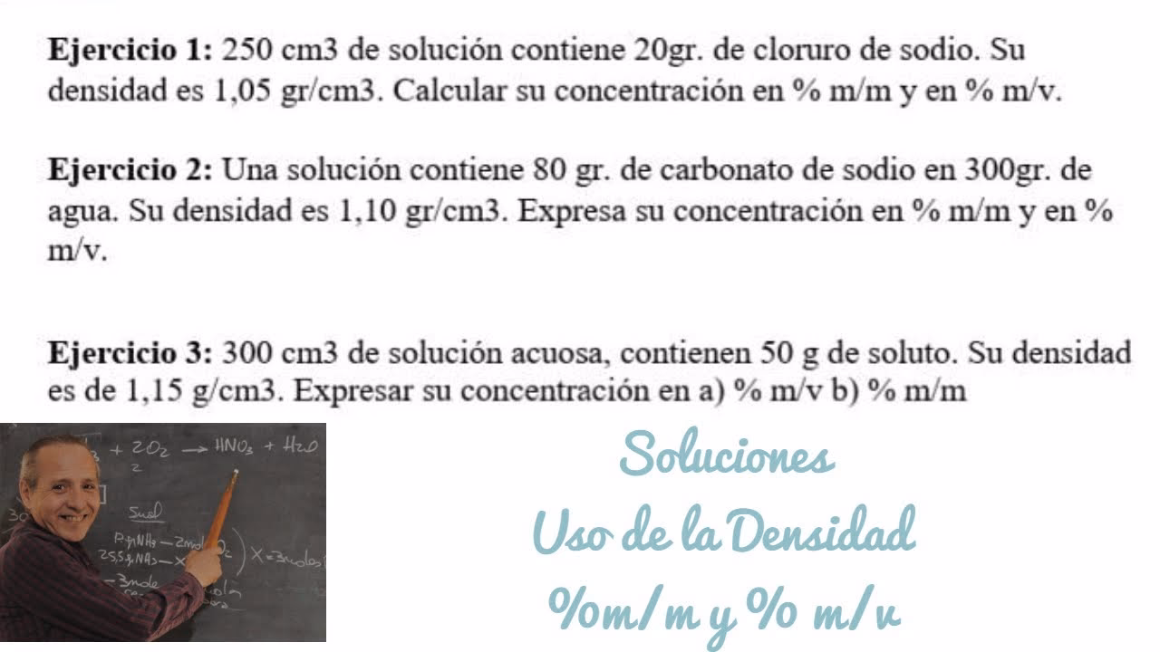 ¿Cómo sacar concentración con densidad?