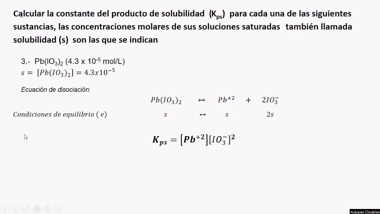 ¿Cómo se calcula la solubilidad k?