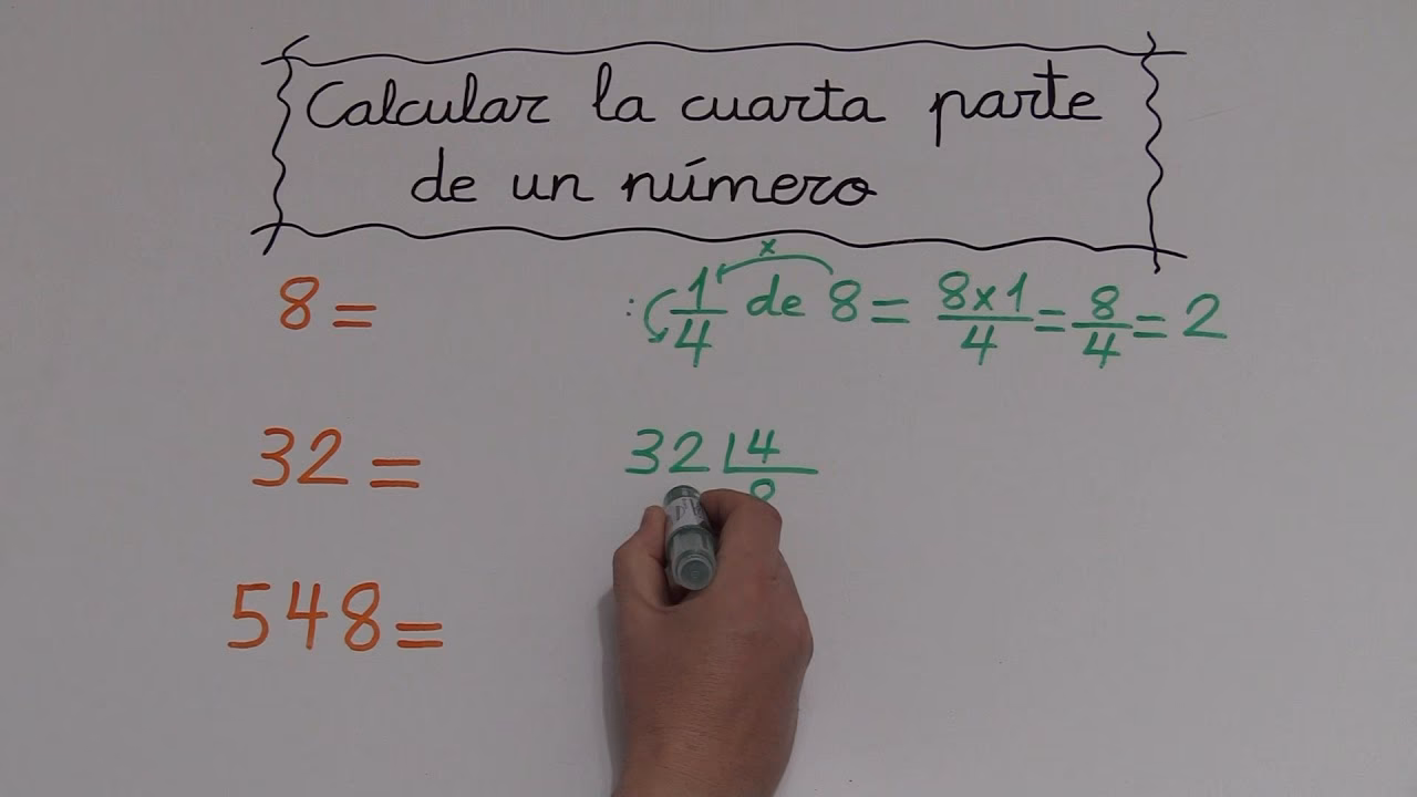 ¿Cómo calcular la cuarta parte de una fracción?