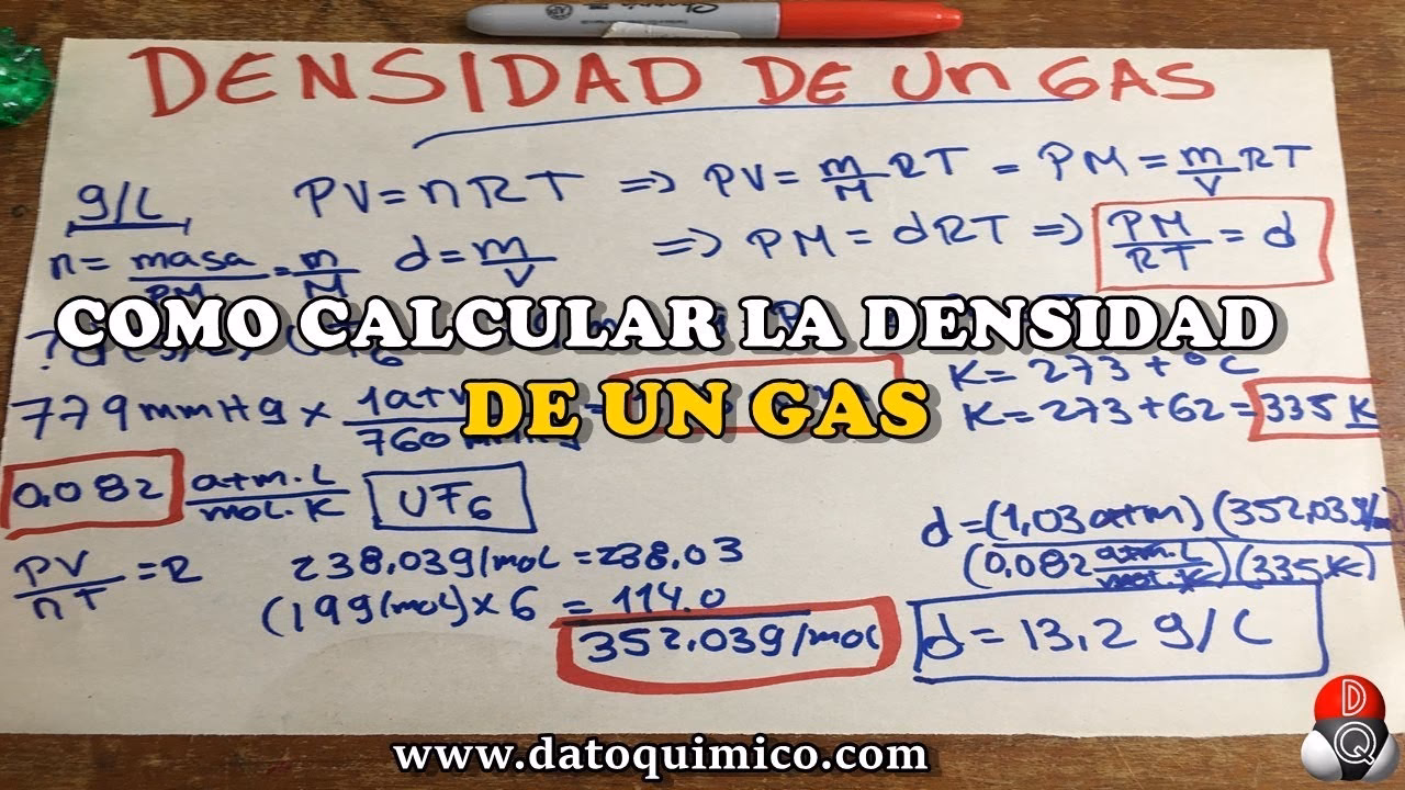 ¿Cómo se calcula la densidad relativa de un gas?