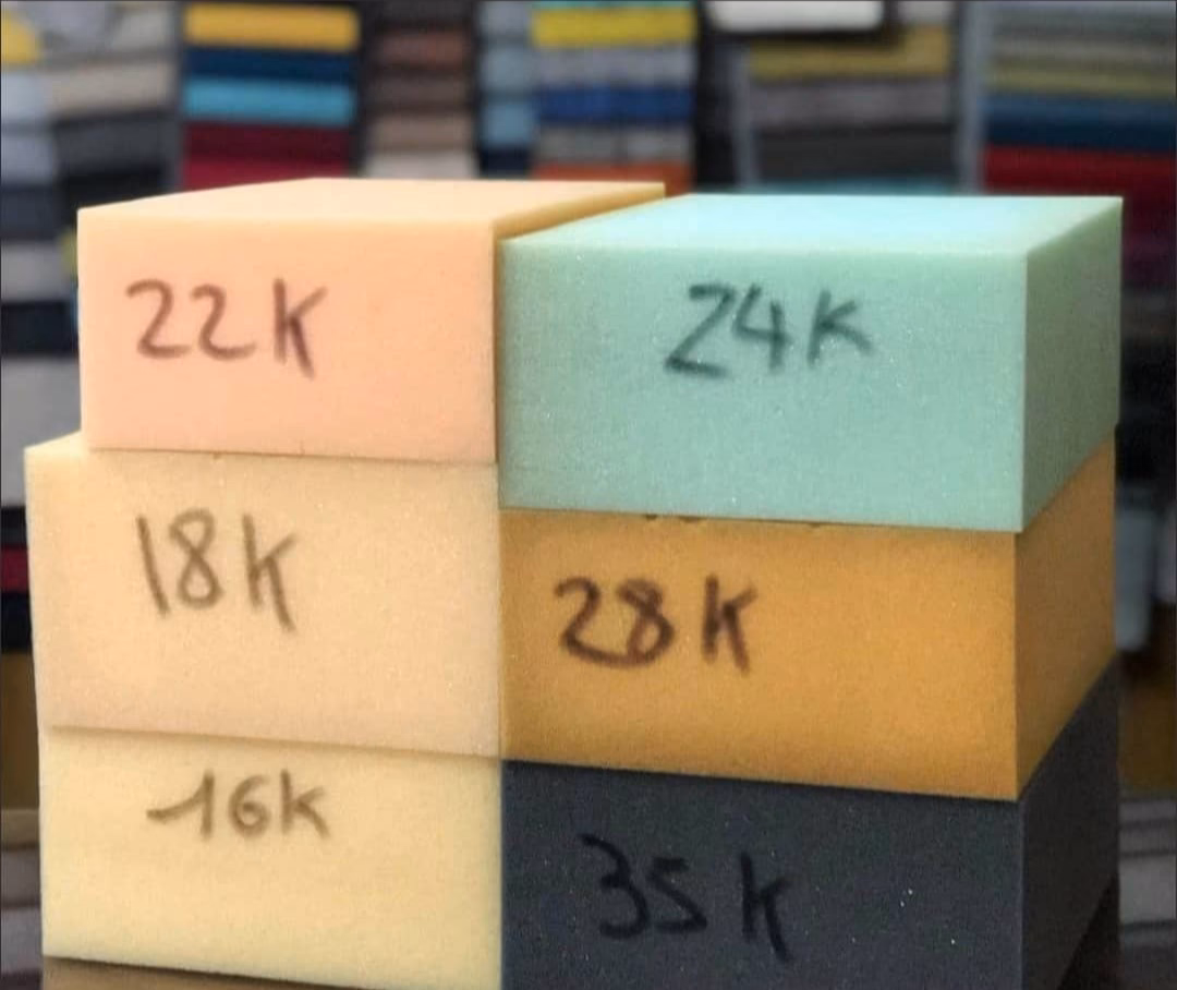 ¿Cómo se mide la densidad de la goma espuma?