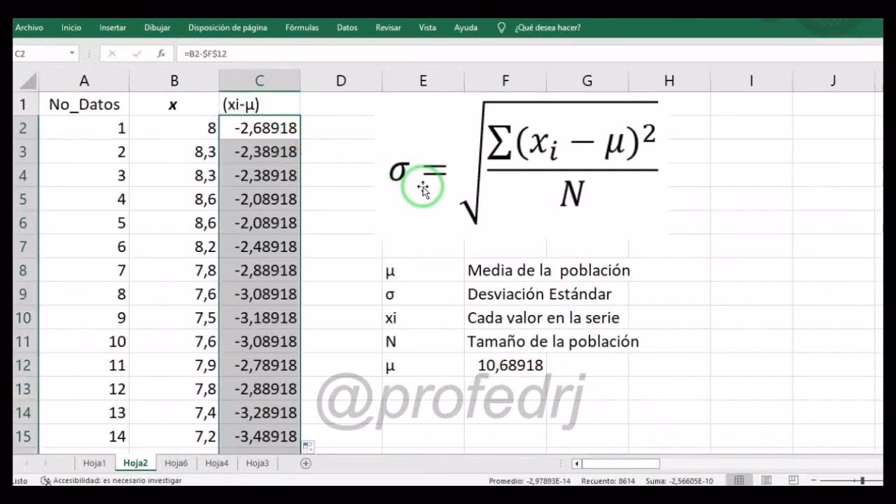 ¿Cómo calcular la desviación estándar en Excel?