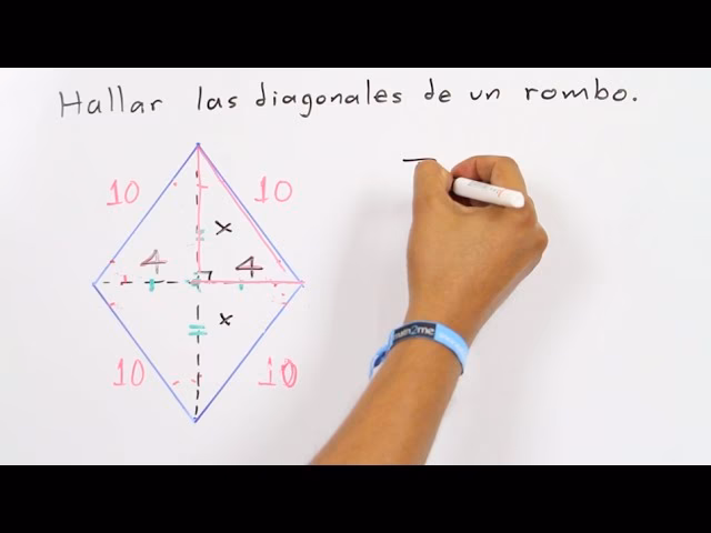 ¿Cómo se calcula el área de un rombo diagonal?