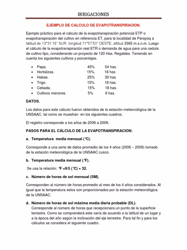 ¿Cuál es el valor de Kc para la caña de azúcar?