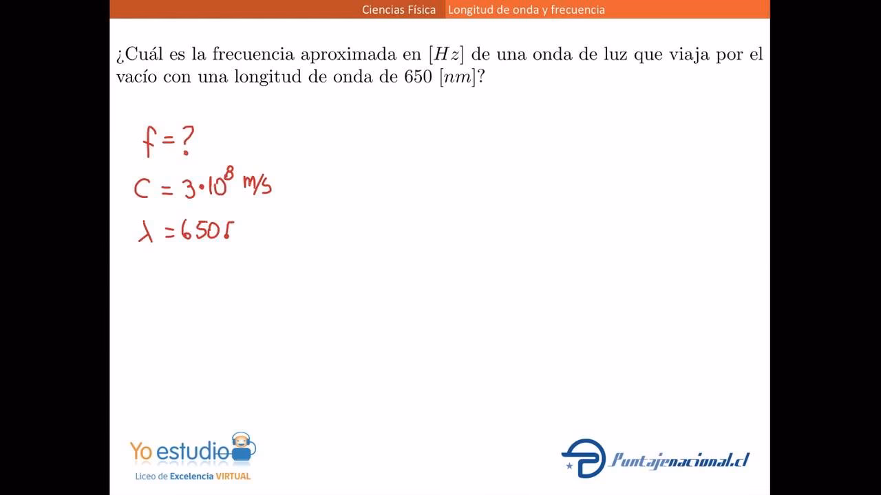 ¿Cuál es la fórmula para calcular la frecuencia de la luz?
