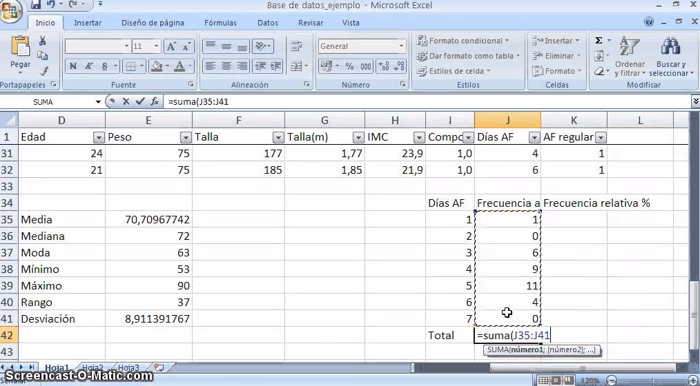 ¿Cómo calcular la frecuencia relativa con Excel?