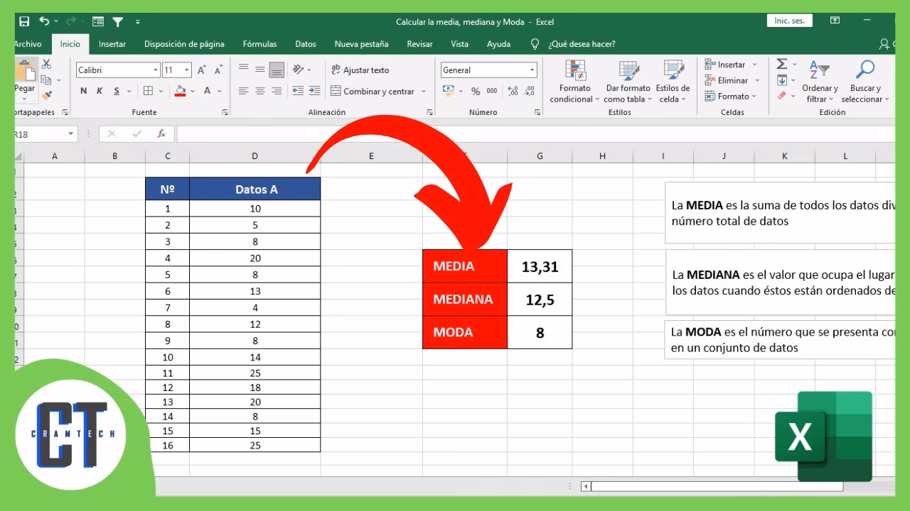 ¿Cómo se calcula la media en Excel?