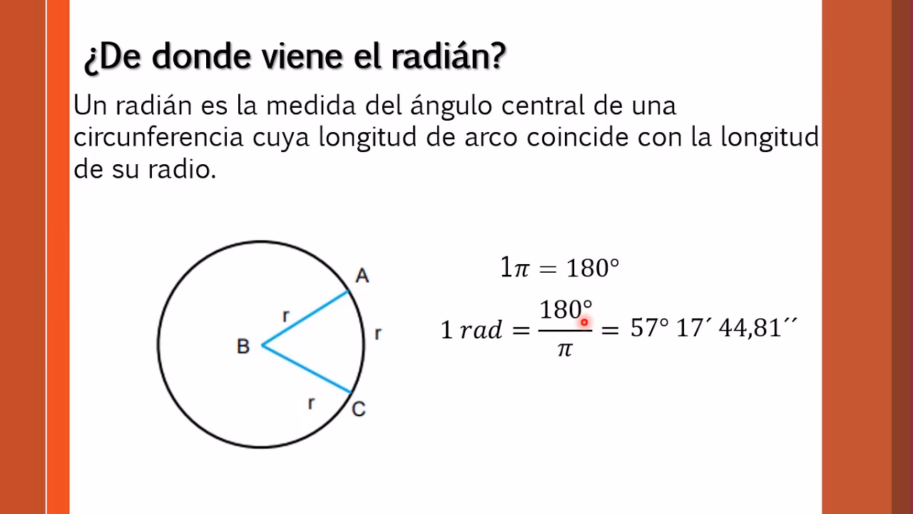 ¿Cómo sacar el radial de un ángulo?