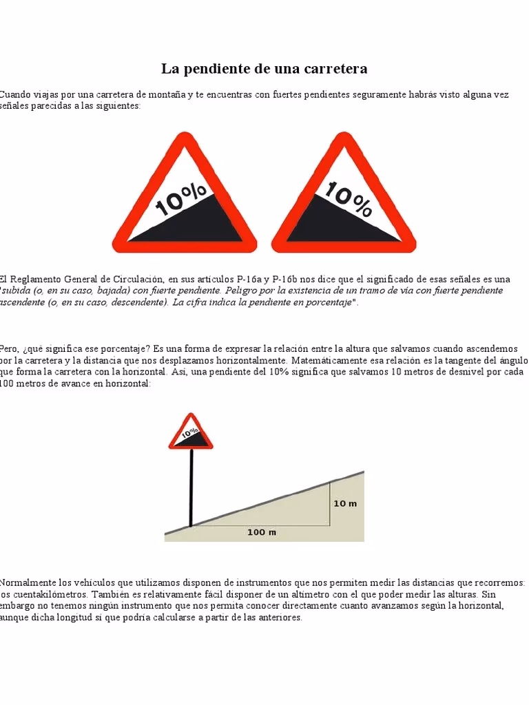 ¿Cómo saber la pendiente de una ruta?