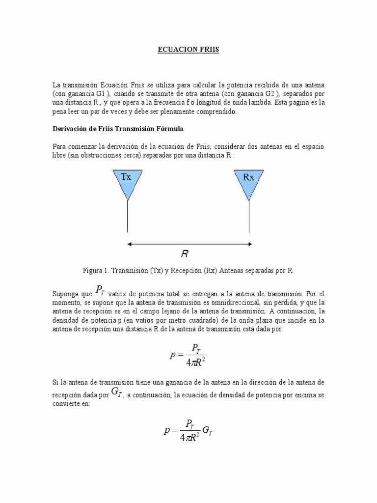 ¿Cómo se calcula la potencia de transmisión de una antena?