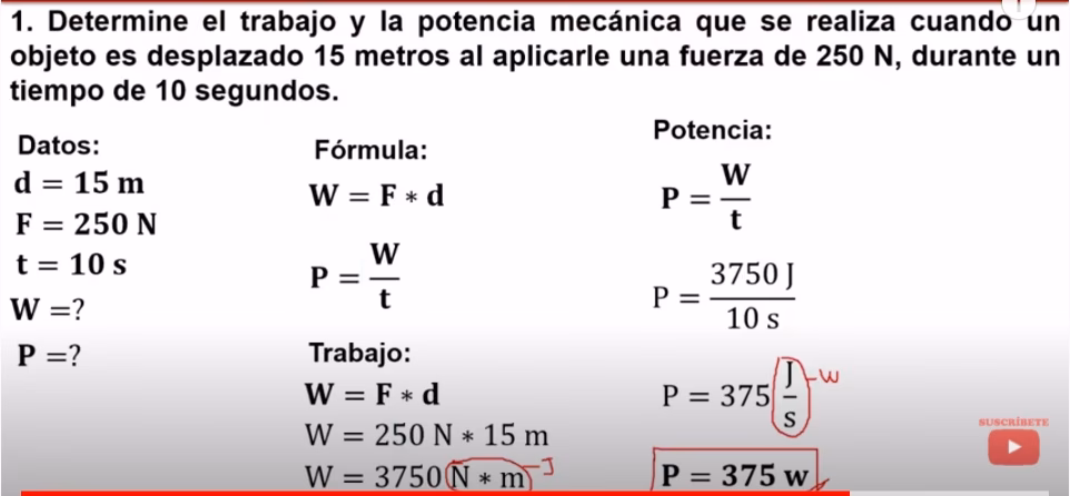 ¿Cómo se calcula la potencia al levantar un objeto?