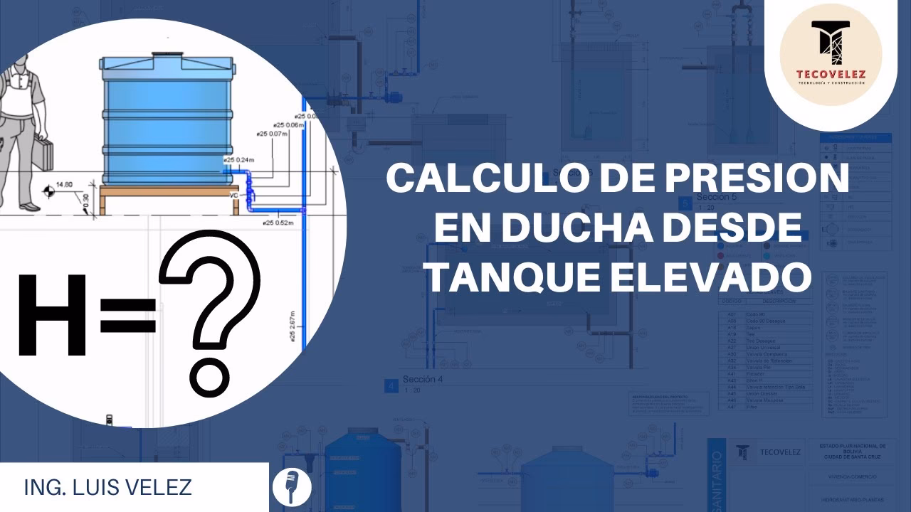 ¿Cómo puedo calcular la presión del agua en un tinaco?