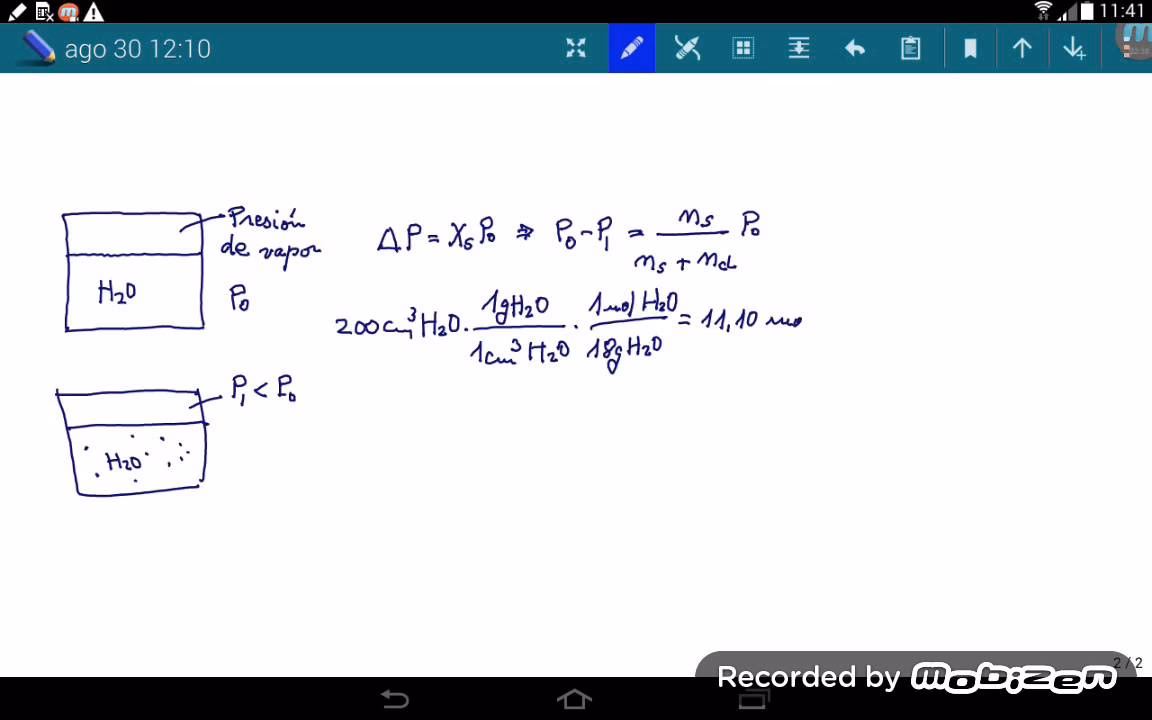 ¿Cómo se calcula la presión de vapor de una solución?