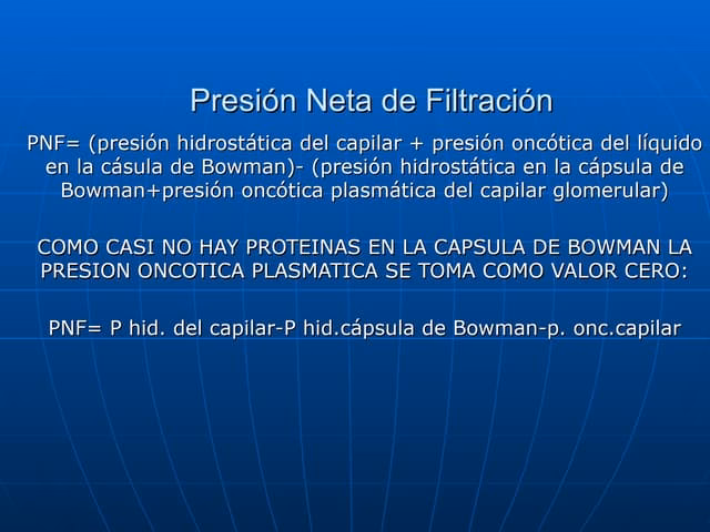 ¿Cómo se realiza la tasa de filtrado neta?