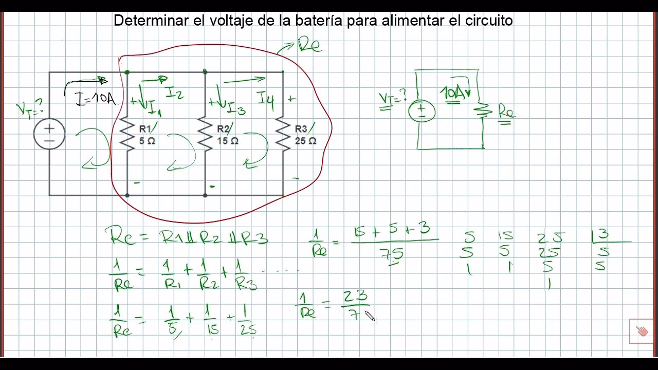 ¿Cuál es la fórmula para el voltaje de la batería?