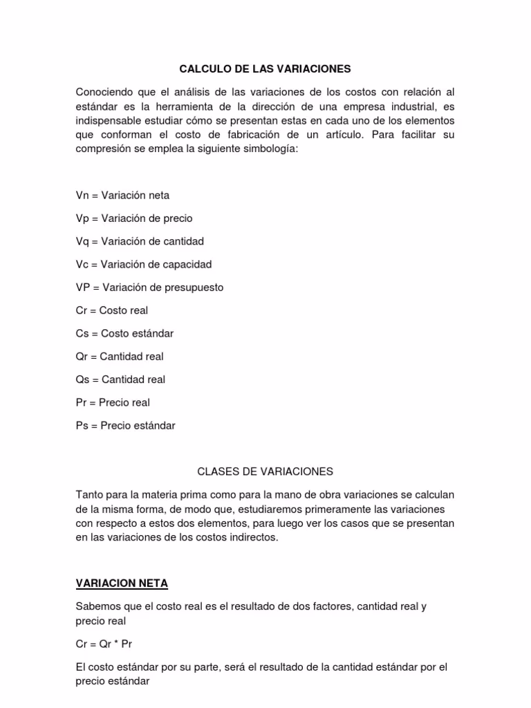 ¿Cómo se calcula la variación de capacidad?