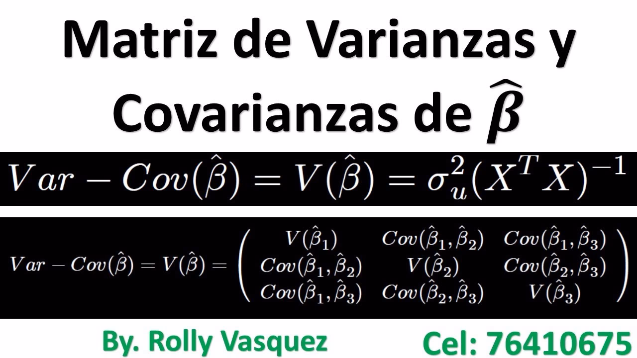 ¿Cómo se calcula varianza y covarianza?