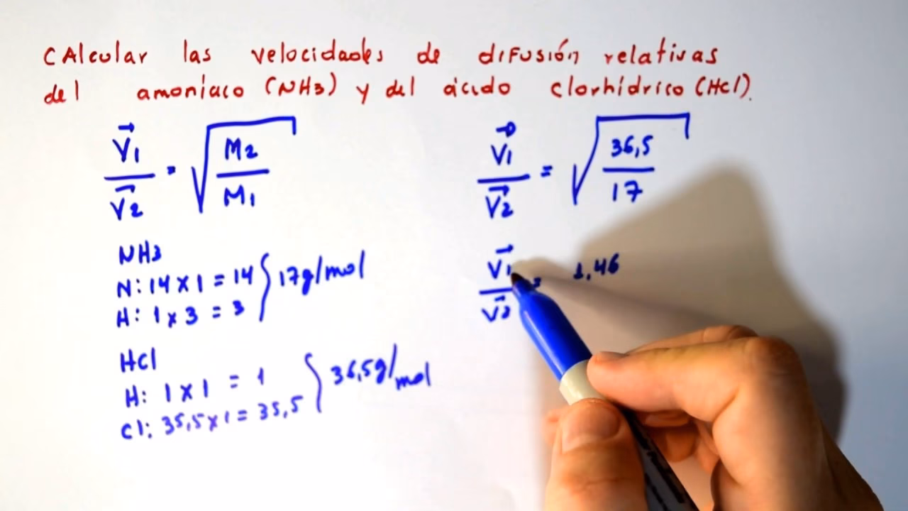 ¿Cuál es la fórmula para la difusión-efusión?