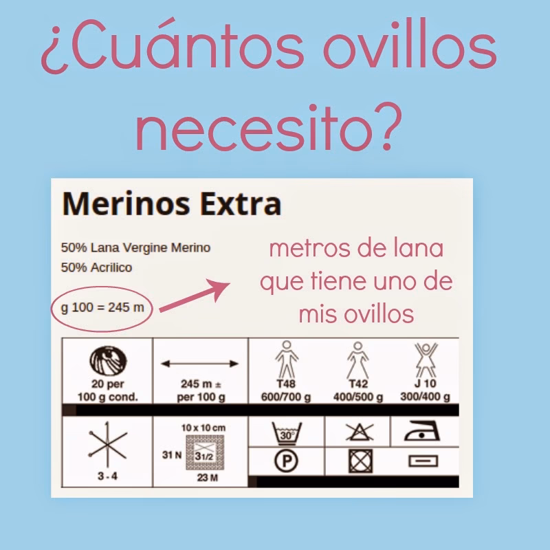 ¿Cuántos metros son 100g de lana?