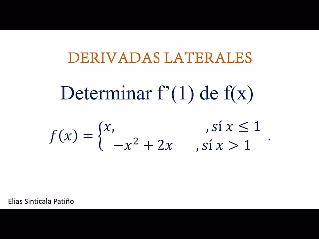 ¿Qué son las derivadas laterales?
