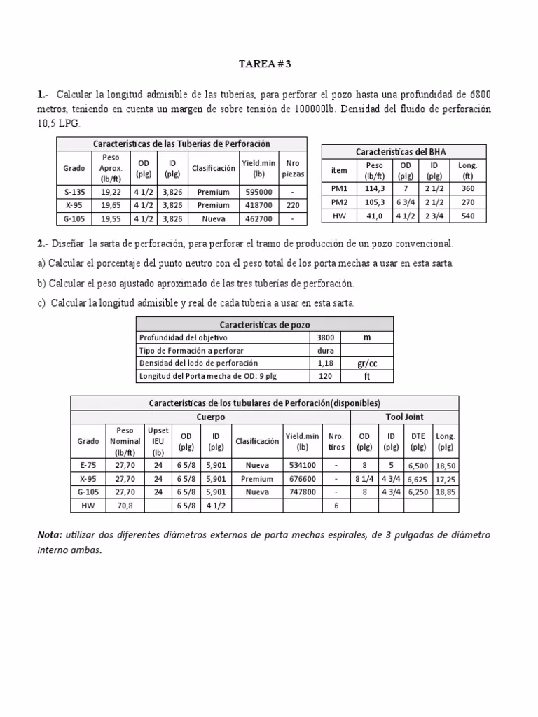 ¿Cómo calcular el peso de la sarta de perforación?