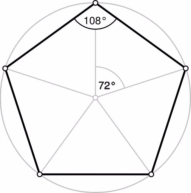 ¿Cómo se calcula la medida de un ángulo interno de un pentágono regular?