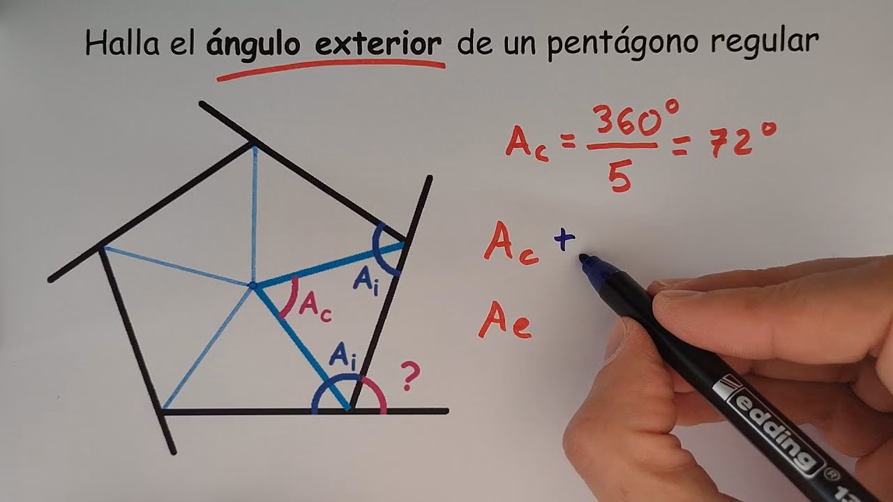 ¿Cómo sacar el ángulo externo de un pentágono?