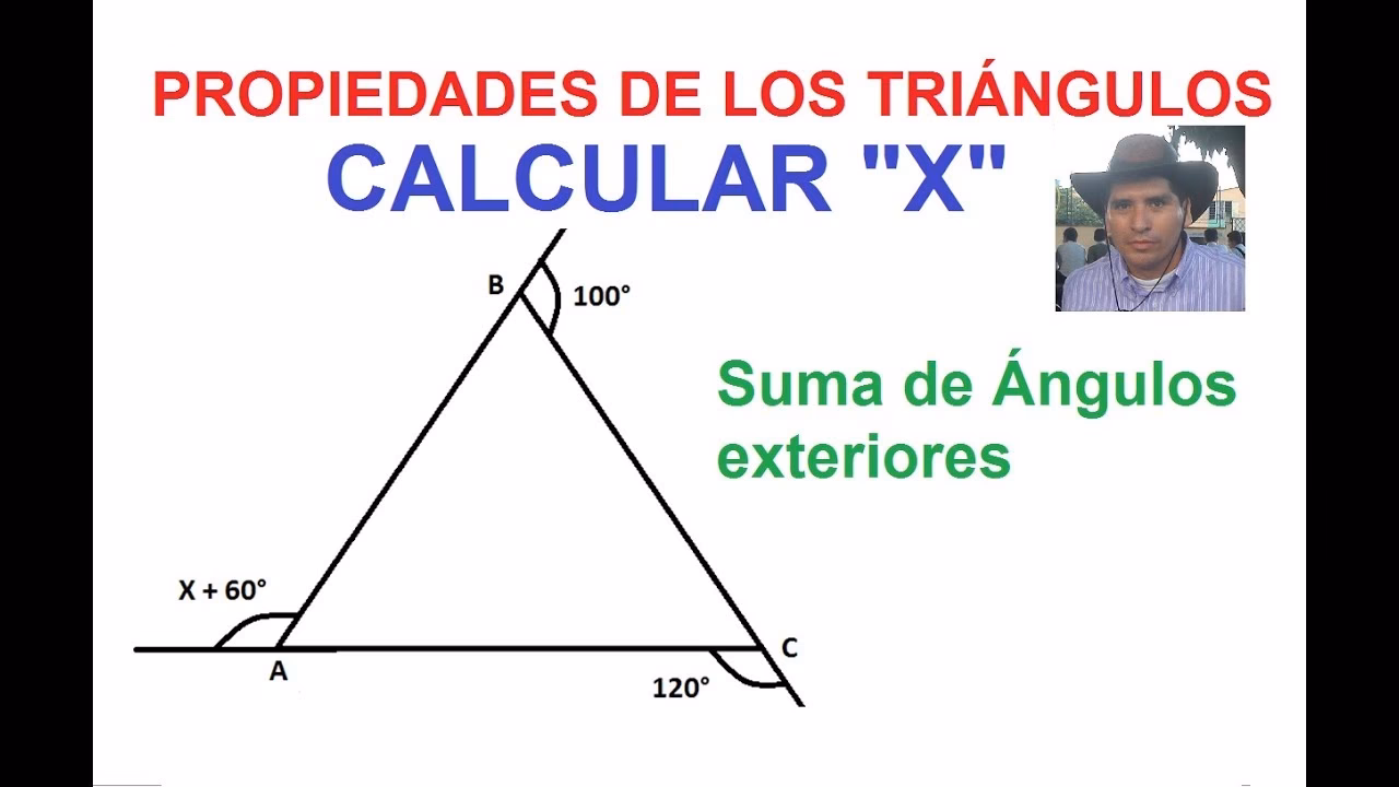 ¿Cuál es la fórmula para calcular el ángulo externo de un triángulo?