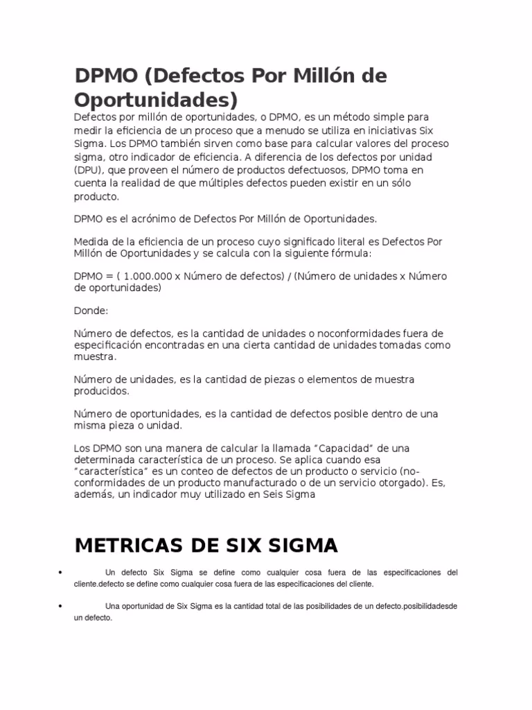 ¿Cómo calcular las oportunidades de defectos?