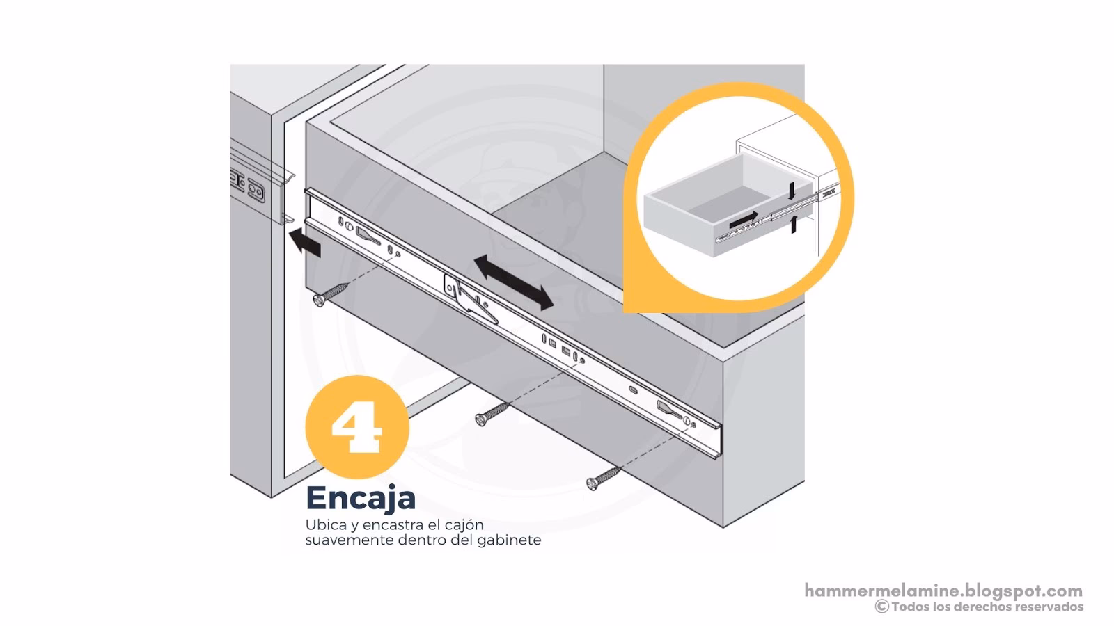 ¿Cuánto espacio se deja entre cajón y cajón?