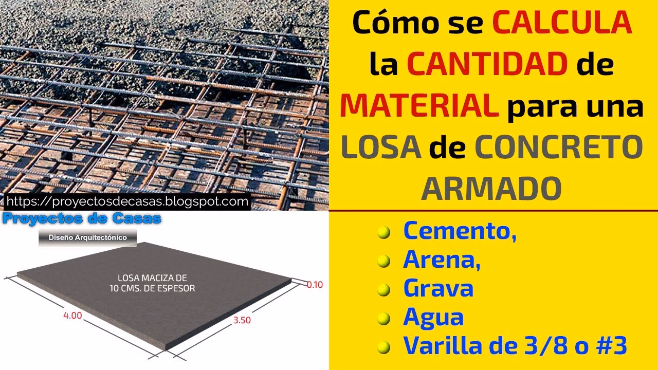 ¿Cómo calcular los materiales para una losa?
