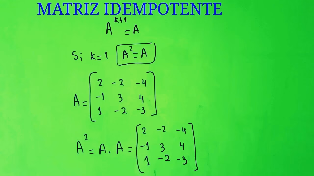 ¿Cómo sacar una matriz idempotente?