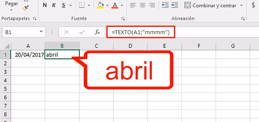 ¿Cómo puedo calcular el mes de una fecha en Excel?